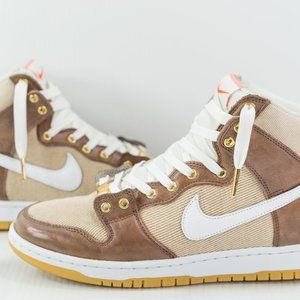 MINT Size 11 - Nike SB Dunk Hi Pro - Belgian Chocolate Gold - RAREST EVER Custom